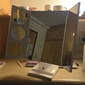 Tri-Fold Vanity Mirror with LED Lights